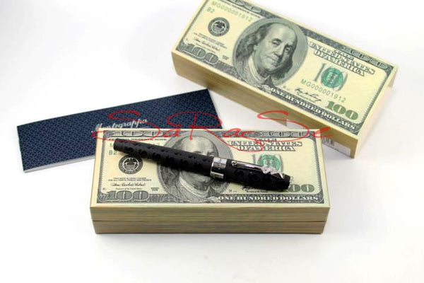 Füllertinte Montegrappa CASH Palladium Lack schwarz - Tintenroller Art.-Nr. ISADCRPC