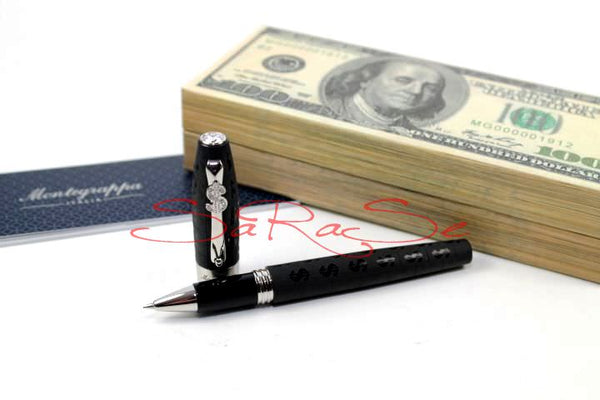 Füllertinte Montegrappa CASH Palladium Lack schwarz - Tintenroller Art.-Nr. ISADCRPC