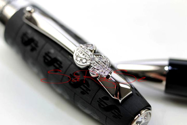 Füllertinte Montegrappa CASH Palladium Lack schwarz - Tintenroller Art.-Nr. ISADCRPC