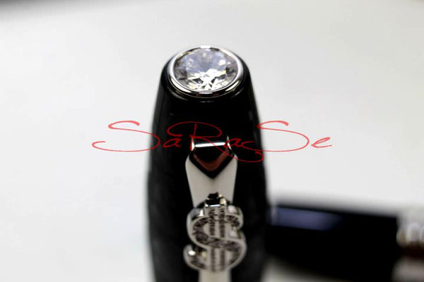 Füllertinte Montegrappa CASH Palladium Lack schwarz - Tintenroller Art.-Nr. ISADCRPC