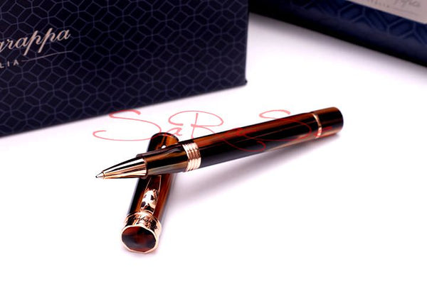 Füllertinte Montegrappa Ducale Edelharz braun Rose-Gold - Tintenroller Art.-Nr. ISDURRRW