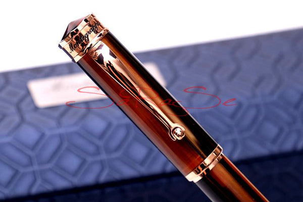 Füllertinte Montegrappa Ducale Edelharz braun Rose-Gold - Tintenroller Art.-Nr. ISDURRRW